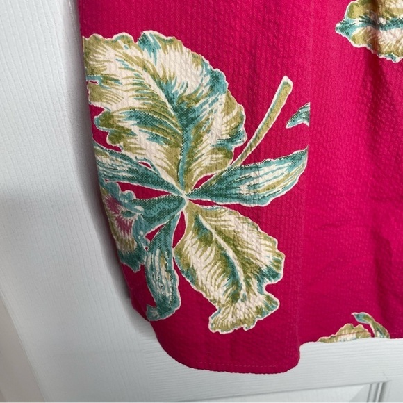 Faherty Marina Seersucker Pink Top in Orchid Blossom Babydoll Boho Oversized S - Picture 8 of 11